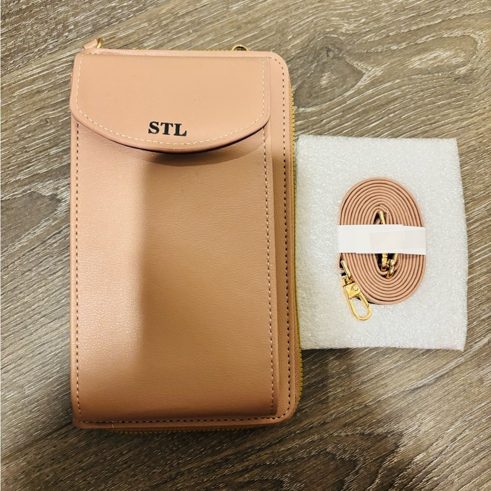 STL Tan Crossbody Wallet with Strap